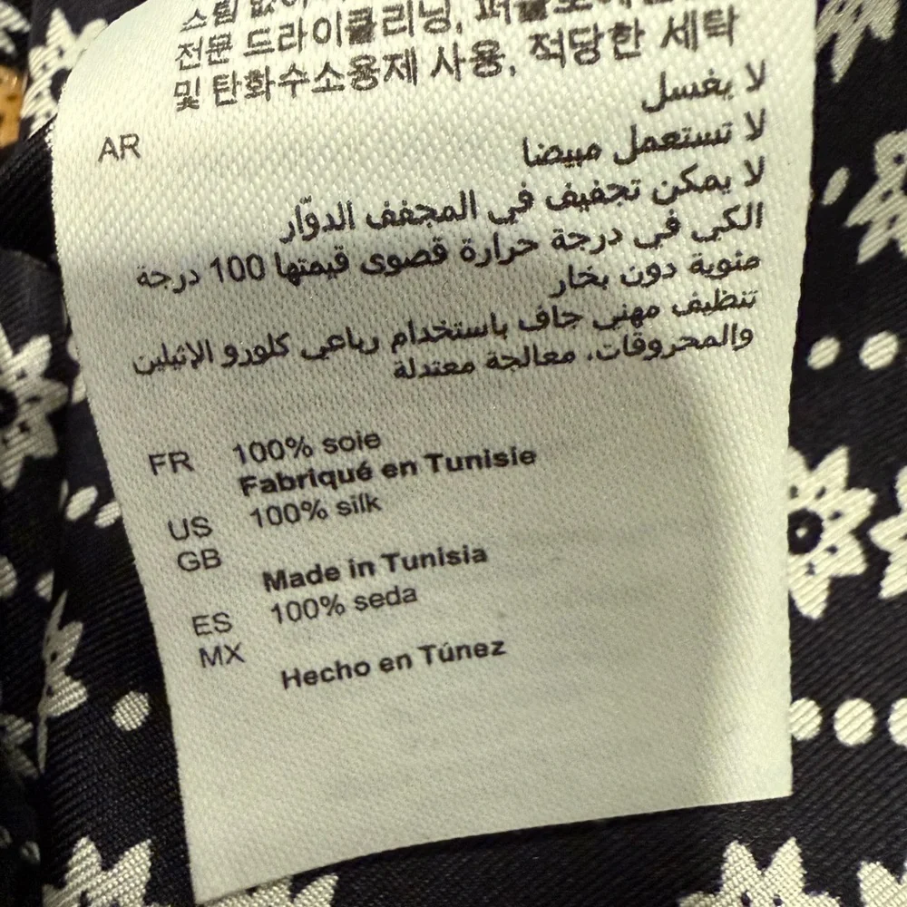 Sandro Paris Silk Printed Ruffled Blouse Size 0 US2 - Picture 7 of 8